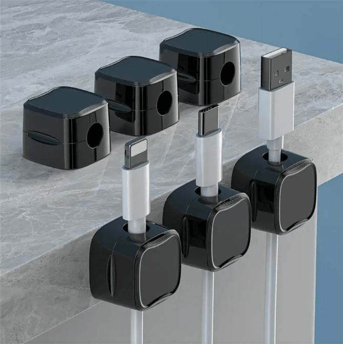 Range cables - MagneticCableOrganizer™ - Noir - Mon Bureau Rangé