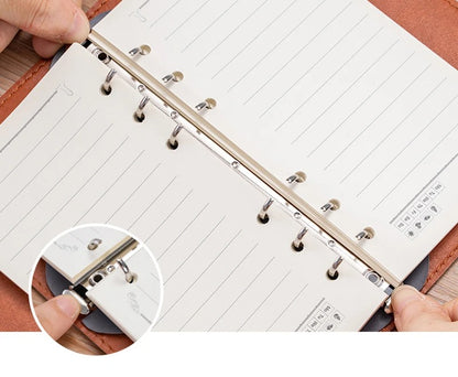 classeur souple brun 6 anneaux ouvre facilement