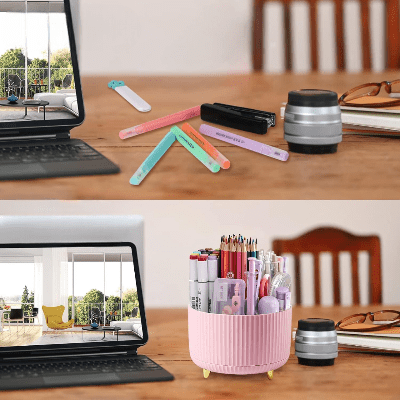 Organisateur Bureau - DesktopOrganizer™ - Rose - Mon Bureau Rangé
