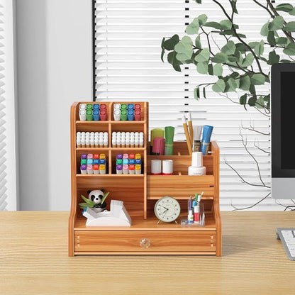 Organisateur de bureau bien organise avec une belle plante