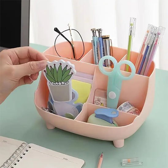 Organisateur de bureau | Rose Pastel Productivité - Mon Bureau Rangé
