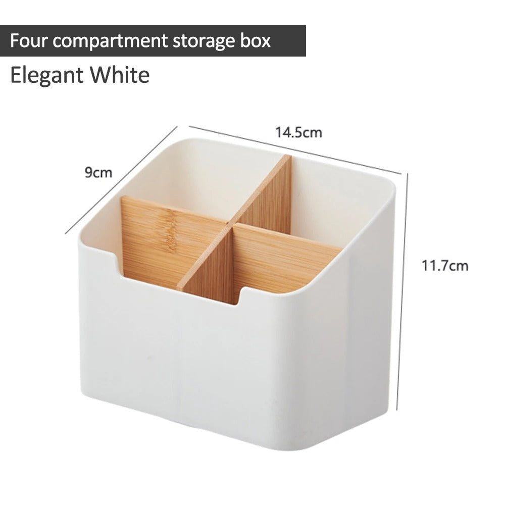 organiseur de bureau  blanc 4 compartiment en croix