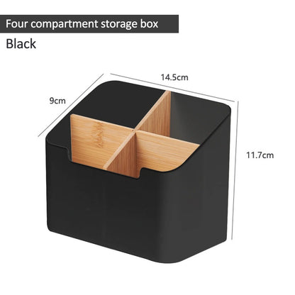 organiseur de bureau noir 4 compartiment croix