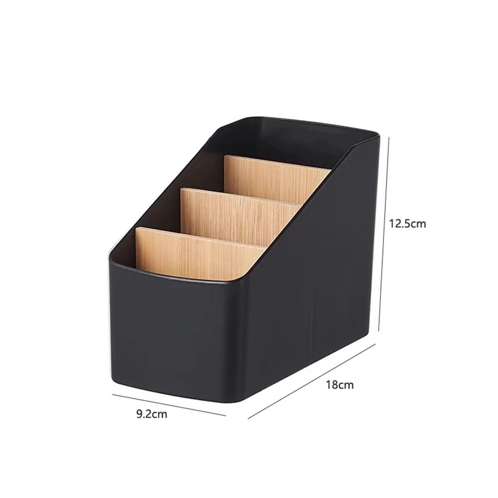 organiseur de bureau noir 4 compartiment en hauteur