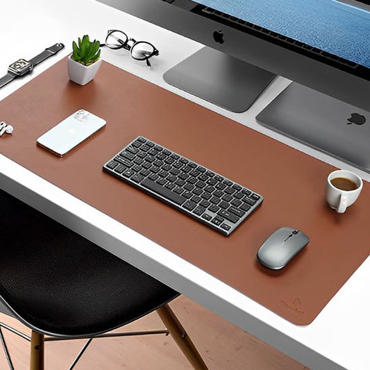 sous mains bureau similicuir brun