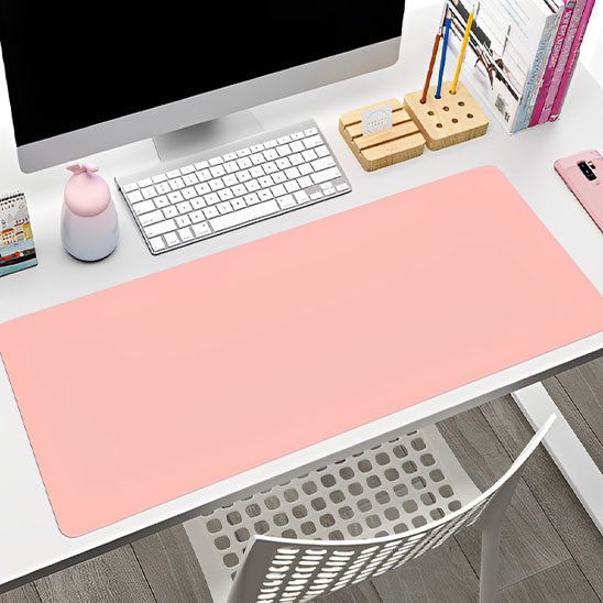 sous main bureau similicuir rose

