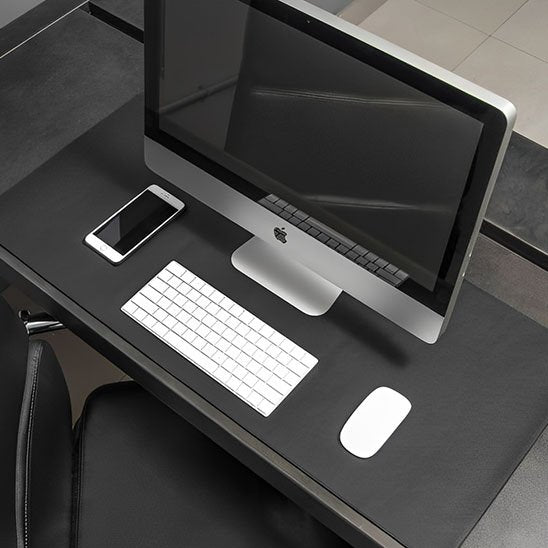 sous main bureau similicuir noir