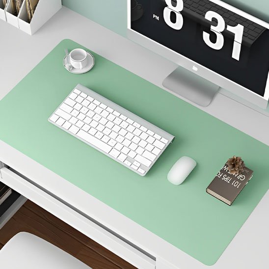 sous main bureau similicuir vert