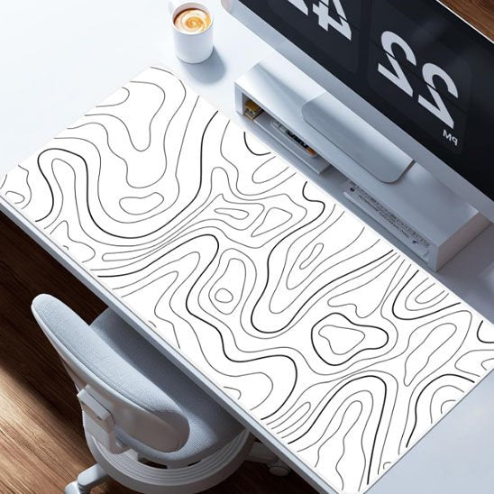 Sous main bureau ligne noir ondule