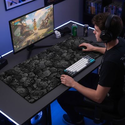 sous mains bureau noir