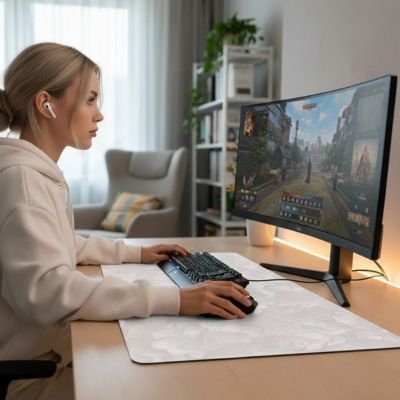 Sous main bureau peut contenir clavier souris