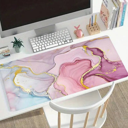 Sous main bureau vague de couleurs rose mauve or