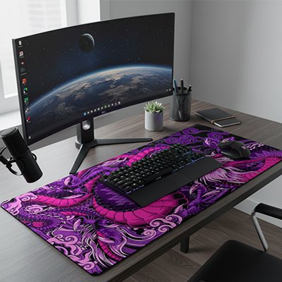 Sous main bureau violet rose xxl