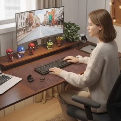 Sous main bureau XXl marron fonce