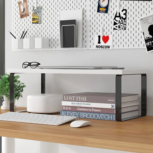 support ecran blanc livres souris clavier sous le support