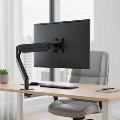 Support ecran PC noir installer sur bureau