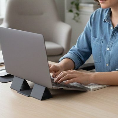 Support ordinateur portable gris