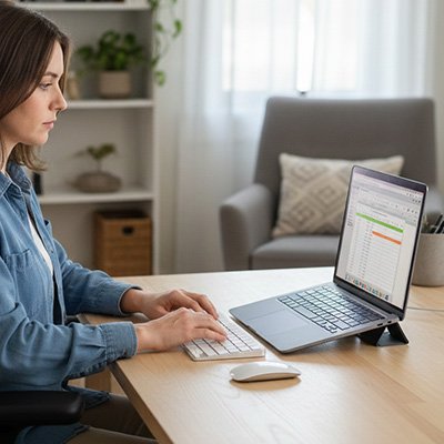 Support ordinateur portable s'agence bien au decor